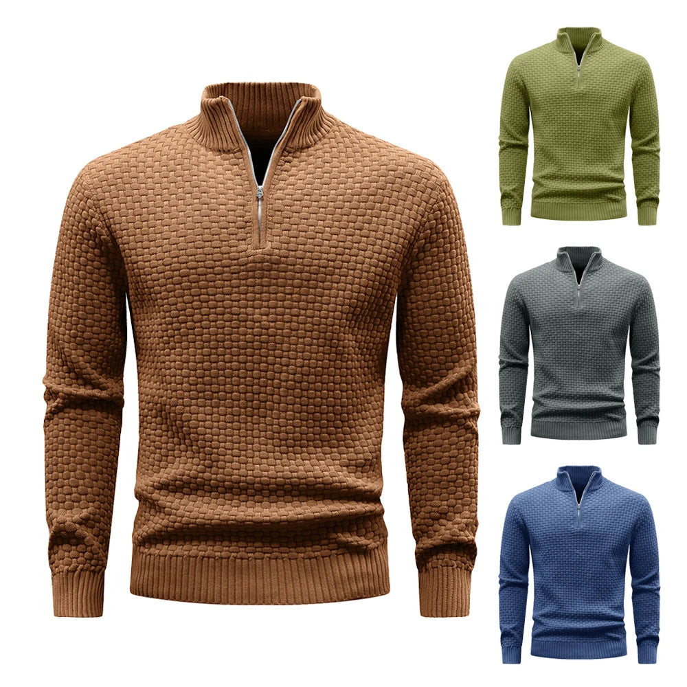 Zip Knit Pullover Sweater